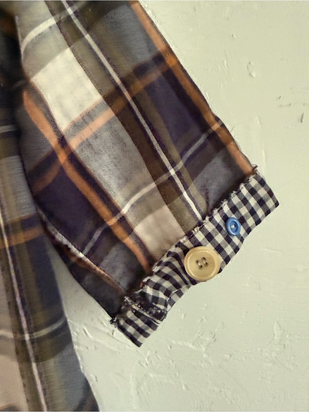 Brooks & Dunn Upcycled Plaid Shirt Blouse Large - Picture 7 of 9